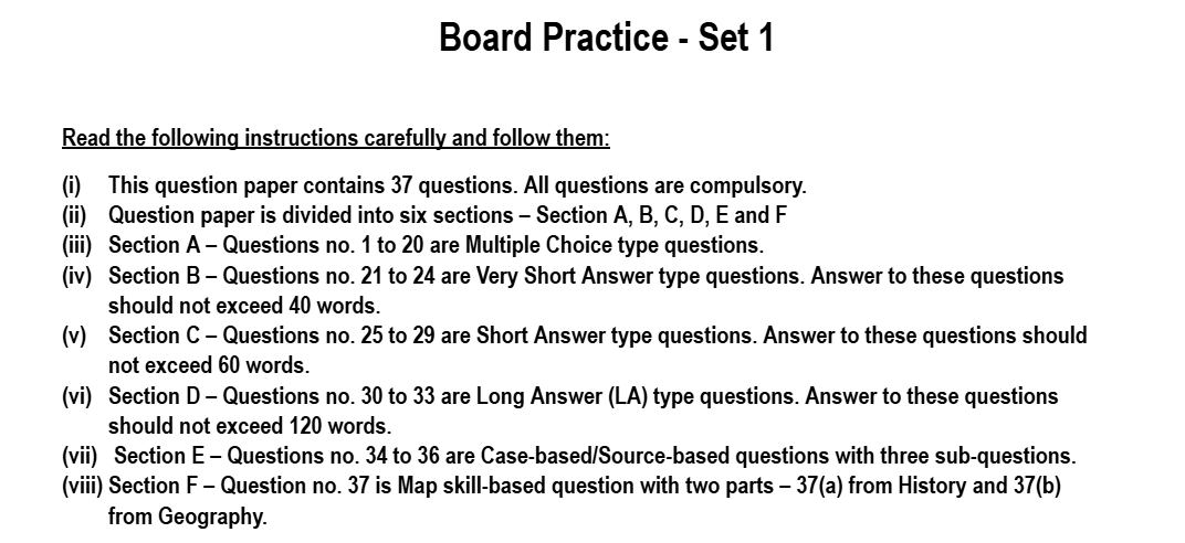 Exam simulation (Social Science)