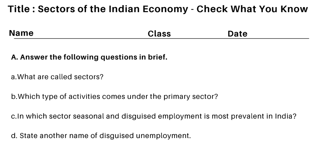 Sectors of the Indian Economy - Check What You Know