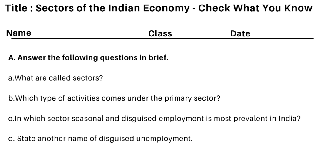 Sectors of the Indian Economy - Check What You Know