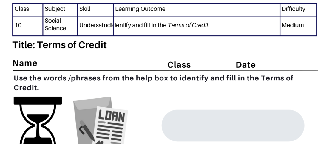 Terms of Credit