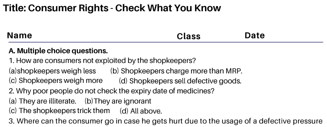 Consumer Rights - Check What You Know