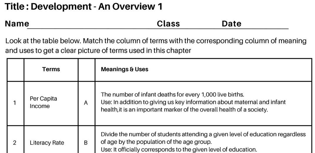 Development - An Overview 1