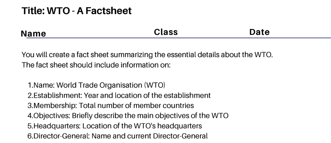 WTO - A Factsheet