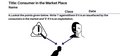 Consumer in the Market Place