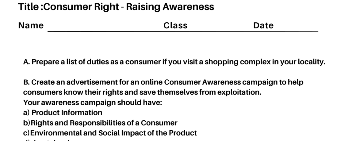 Consumer Right - Raising Awareness