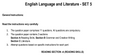 English Language and Literature - SET 5