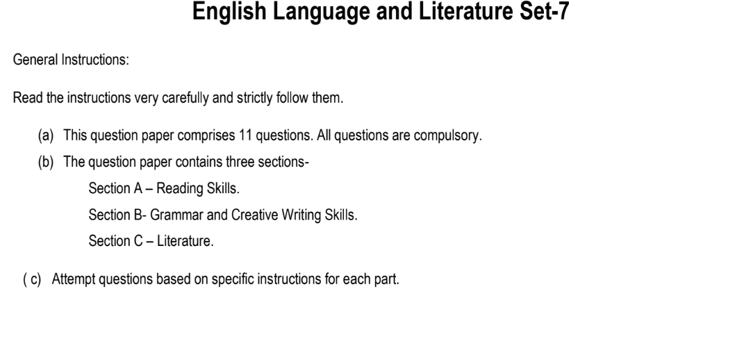 English Language and Literature Set-7