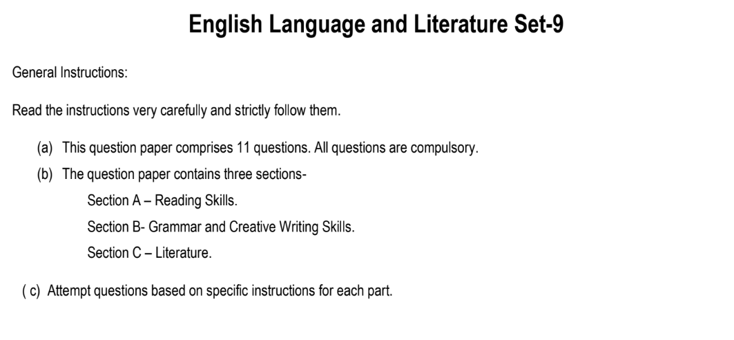 English Language and Literature Set-9
