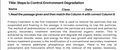 Steps to Control Environment Degradation