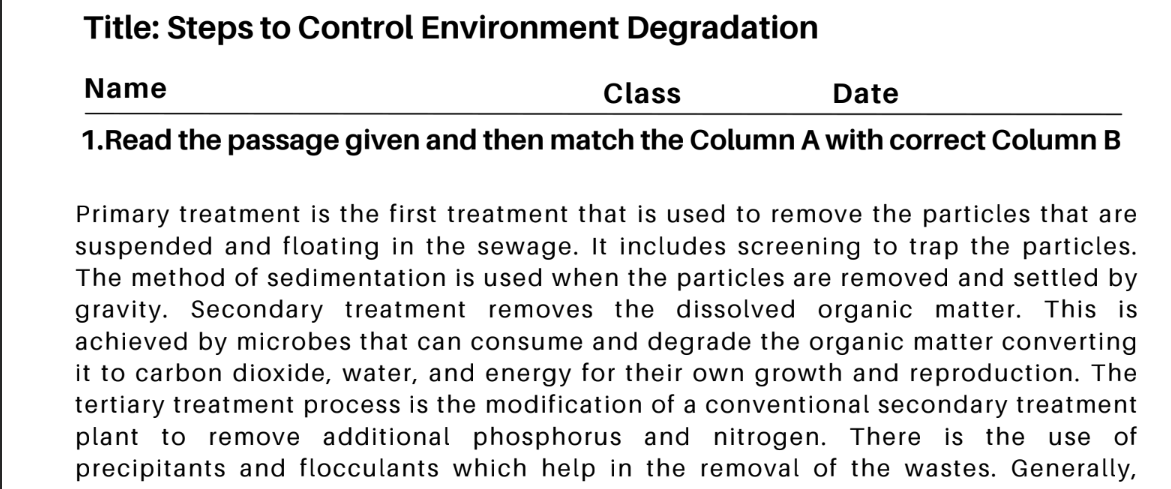 Steps to Control Environment Degradation