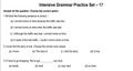 Intensive Grammar Practice Set – 17