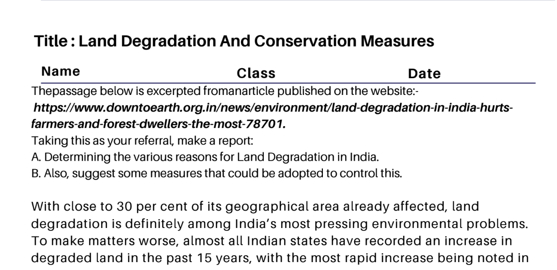 Land Degradation And Conservation Measures