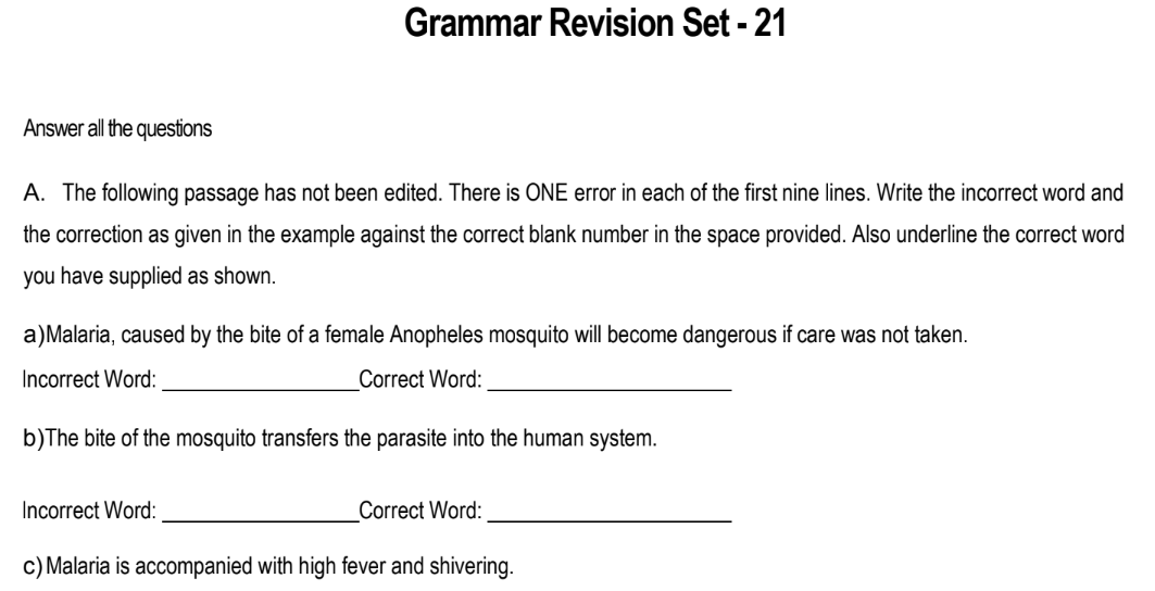 Grammar Revision Set - 21