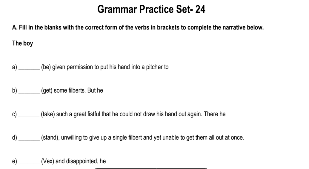 Grammar Practice Set- 24