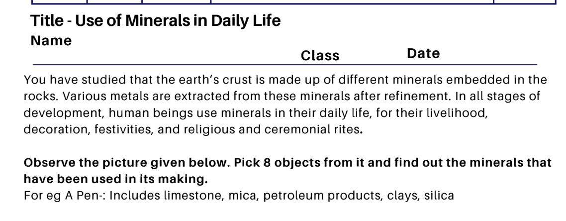 Use of Minerals in Daily Life