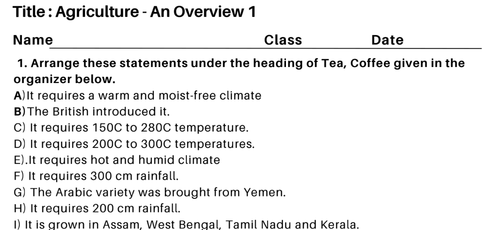 Agriculture - An Overview 1
