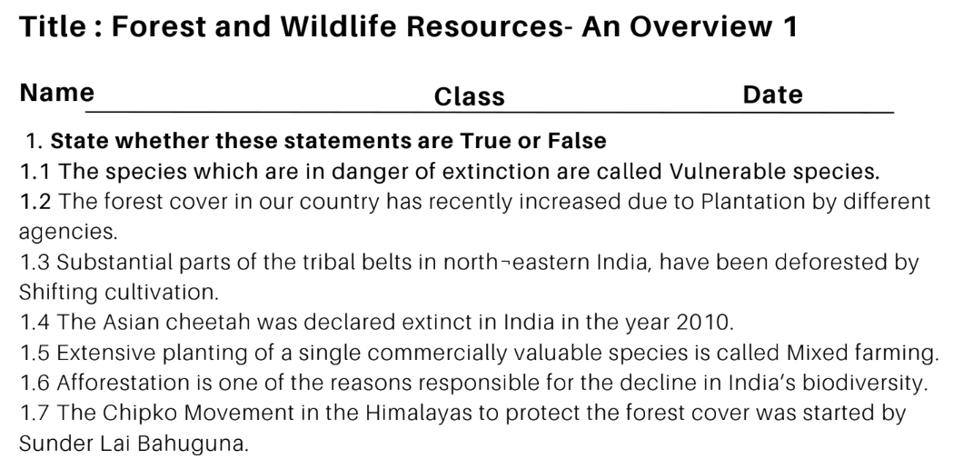 Forest and Wildlife Resources- An Overview 1
