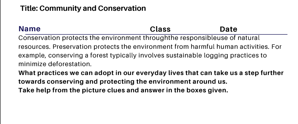 Community and Conservation