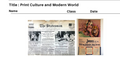 Print Culture and Modern World