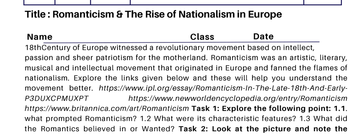 Romanticism & The Rise of Nationalism in Europe