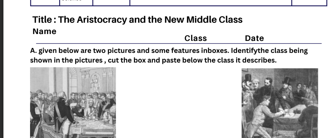 The Aristocracy and the New Middle Class
