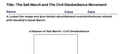 The Salt March and The Civil Disobedience Movement