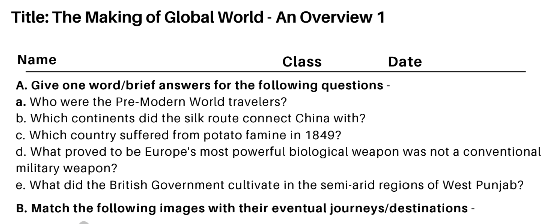 The Making of Global World - An Overview 1