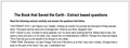 The Book that Saved the Earth - Extract based questions