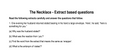 The Necklace - Extract based questions