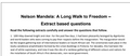 Nelson Mandela: A Long Walk to Freedom –  Extract based questions
