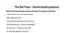 The Ball Poem - Extract-based questions