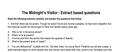 The Midnight’s Visitor - Extract based questions