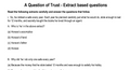 A Question of Trust - Extract based questions