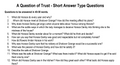 A Question of Trust - Short Answer Type Questions