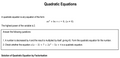 Quadratic Equations