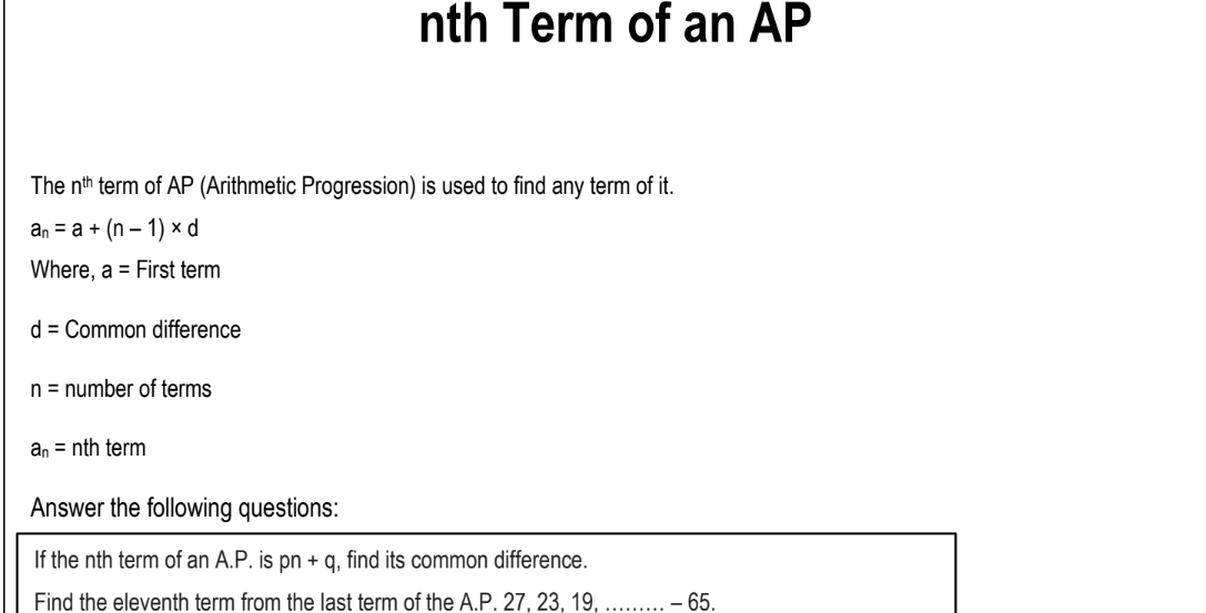 nth Term of an AP