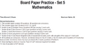 Board Paper Practice - Set 5  Mathematics