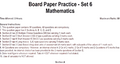 Board Paper Practice - Set 6  Mathematics