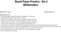 Board Paper Practice - Set 4  Mathematics