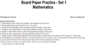 Board Paper Practice - Set 1  Mathematics