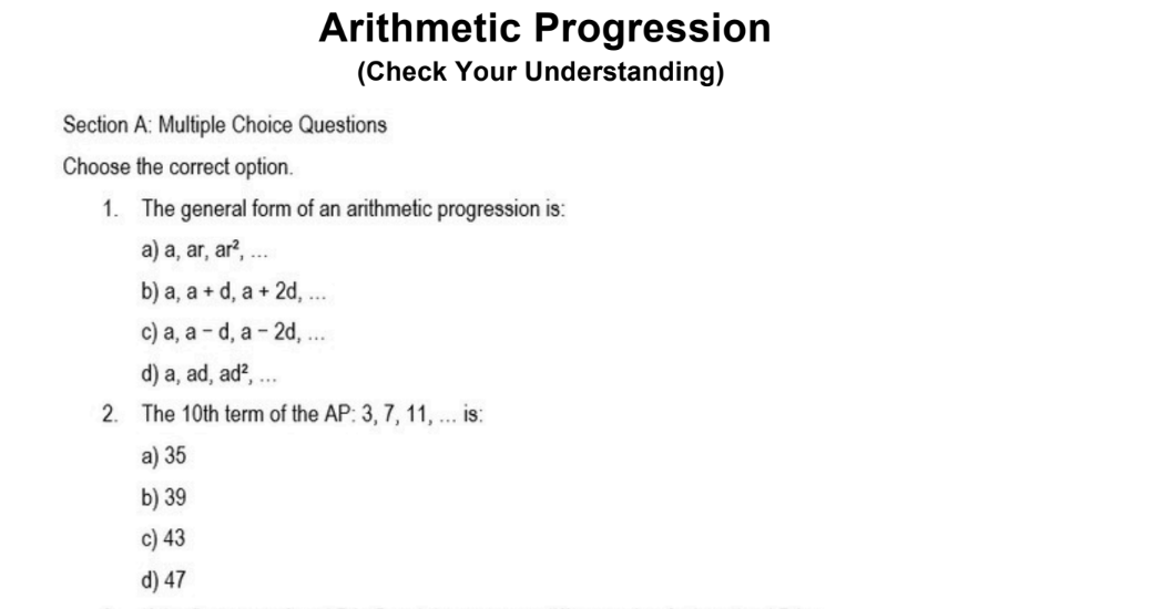 Arithmetic Progression