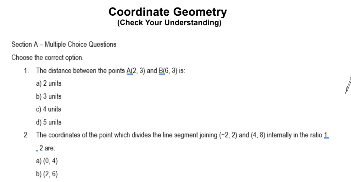 Coordinate Geometry