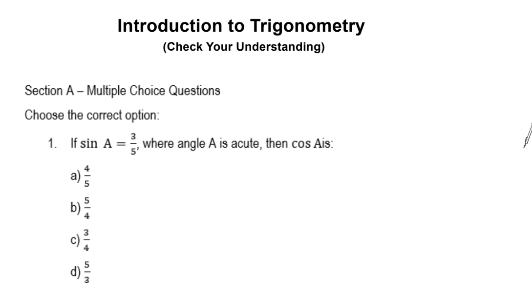 Introduction to Trigonometry