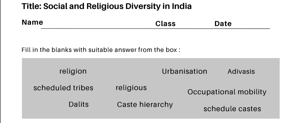 Social and Religious Diversity in India