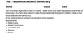 Values Attached With Democracy