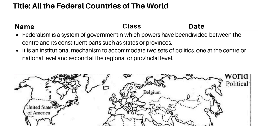 All the Federal Countries of The World