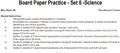 Board Paper Practice - Set 6 -Science