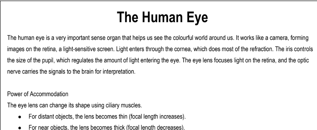The Human Eye