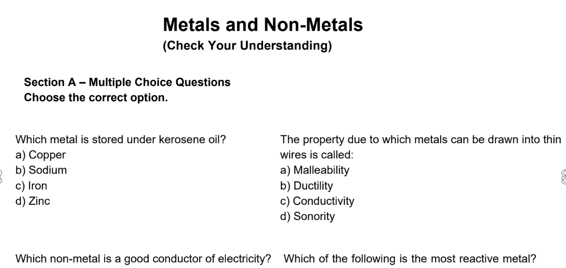 Metals and Non-Metals