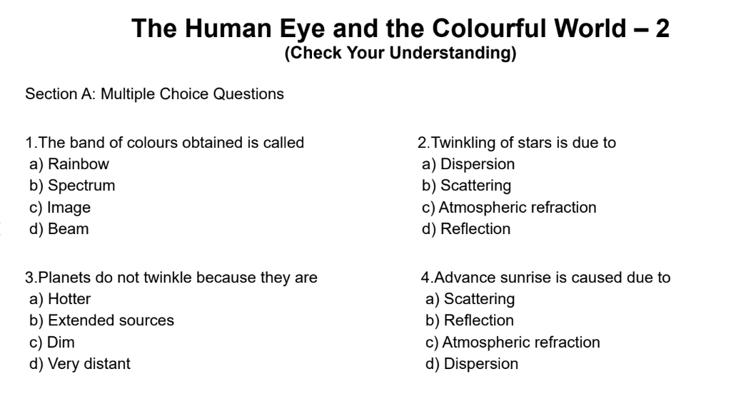 The Human Eye and the Colourful World – 2